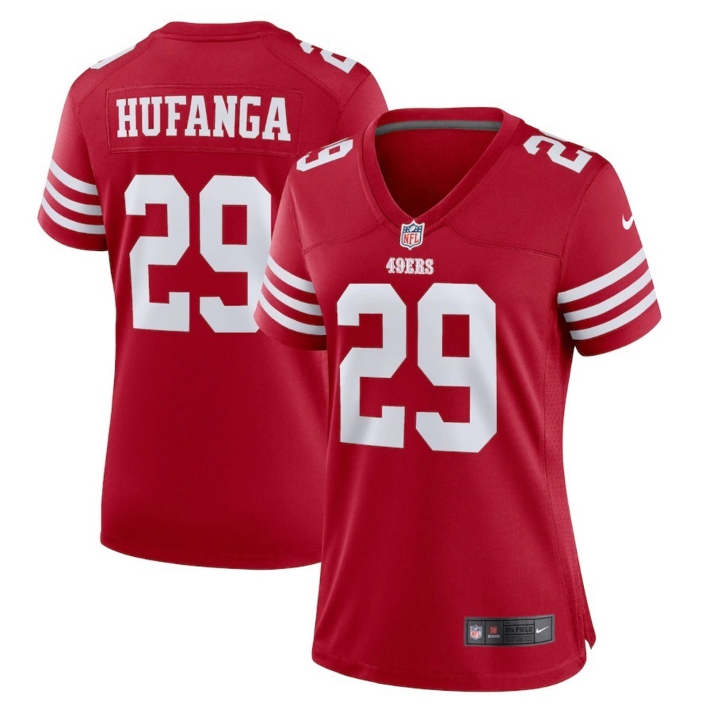 Women's San Francisco 49ers Hufanga 29 Nike Scarlet Player Game Jersey